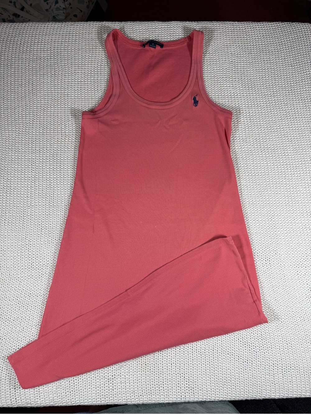 Ralph Lauren Ribbed Tank Dress – Coral Pink – Women’s Medium